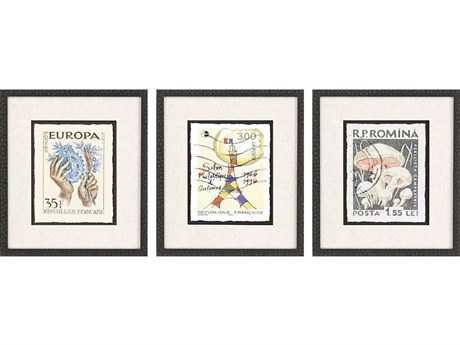 Paragon Vintage Vintage Stamps-II Wall Art Set of 3