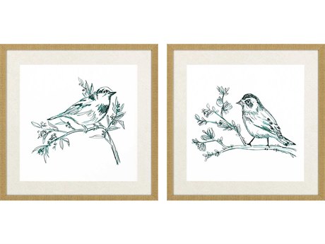 Paragon Animals Emerald Songbirds-I Wall Art Set of 2