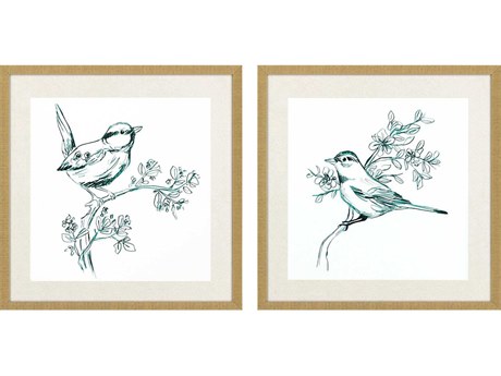 Paragon Animals Emerald Songbirds-II Wall Art Set of 2