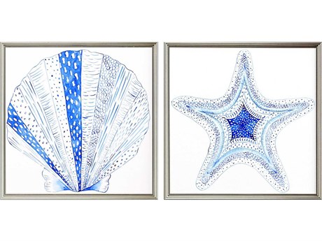 Paragon Naturals Indigo Shell-I Wall Art Set of 2