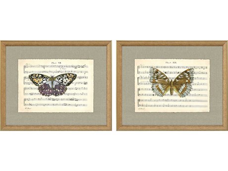 Paragon Musical Butterflies Wall Art Set of 2