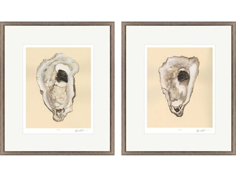 Paragon Waterside Sepia Oysters-II Wall Art Set of 2