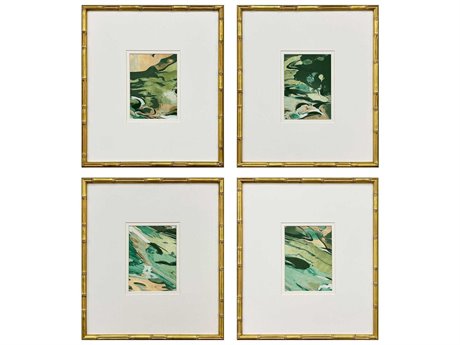 Paragon Abstract Verdant Fusion Wall Art Set of 4