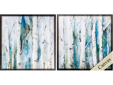 Paragon Abstract River Birch Canvas Wall Art Set of 2