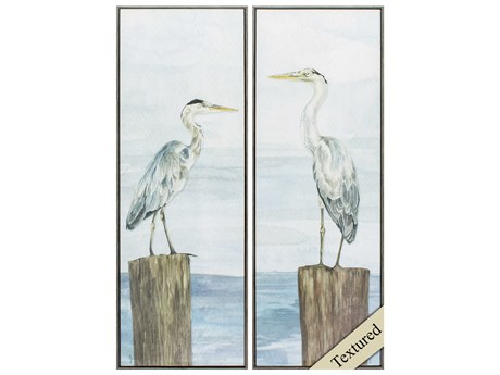 Paragon Waterside Ocean Sky Panel Wall Art Set of 2