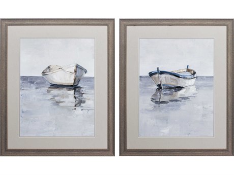 Paragon Waterside Boat on the Horizon Wall Art Set of 2