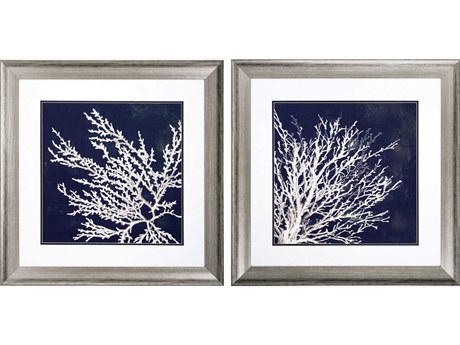 Paragon Waterside Coastal Coral Wall Art Set of 2