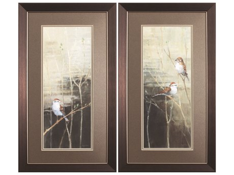 Paragon Florals Sparrows Dusk Wall Art Set of 2