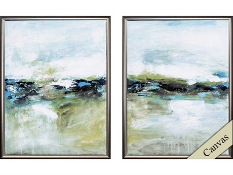Paragon Abstract Cool Before Warmth Canvas Wall Art Set of 2