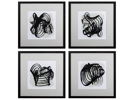 Paragon Abstract Neutral Abstracts Wall Art Set of 4
