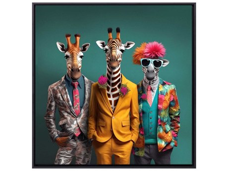 Paragon Animals Charming Giraffes Canvas Wall Art