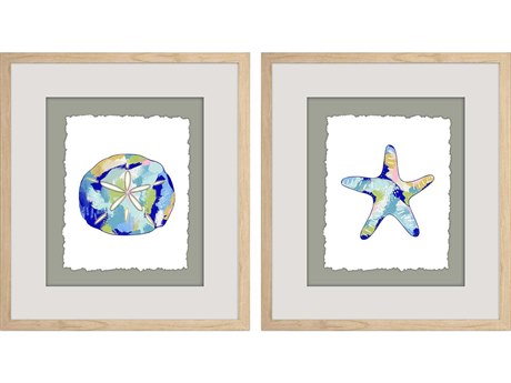 Paragon Waterside Fun Sea Life Wall Art Set of 2