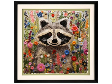 Paragon Patchwork Racoon Shadow Box