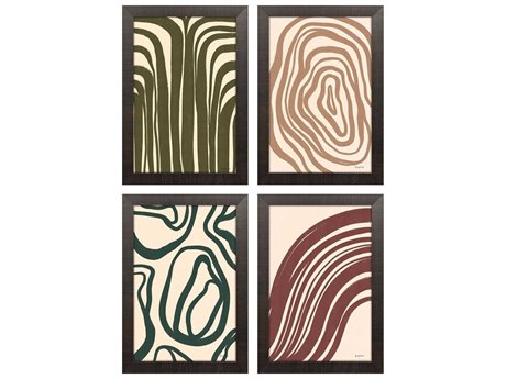Paragon Abstract Organic Abstracts Wall Art Set of 4