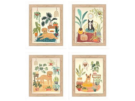 Paragon Animals Urban Jungle Dogs Wall Art Set of 4