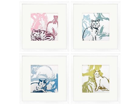 Paragon Animals Paint Box Cats Wall Art Set of 4