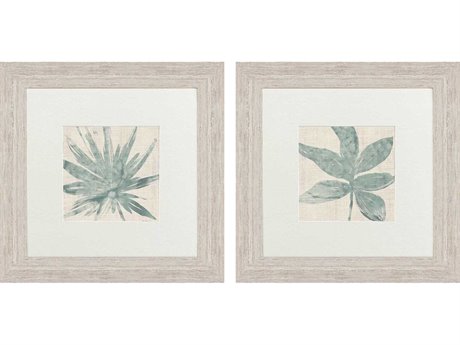 Paragon Florals Burlap Ocean Palm-II Wall Art Set of 2