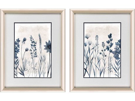 Paragon Florals Blue Dye Wall Art Set of 2