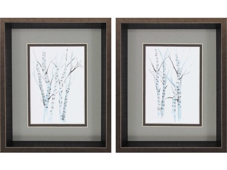 Paragon Landscapes Aquarelle Birches Wall Art Set of 2