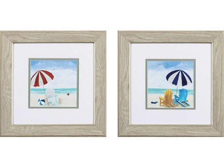 Paragon Waterside Beach Chair Umbrella Wall Art Set of 2
