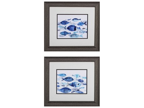 Paragon Waterside Fish Parade Wall Art Set of 2
