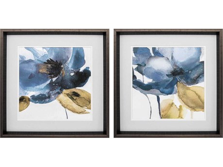 Paragon Florals Blue Note Wall Art Set of 2