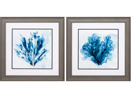Paragon Waterside Coastal Coral Wall Art Set of 2