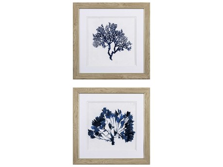 Paragon Waterside Indigo Coral-B Wall Art Set of 2