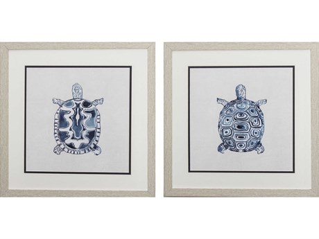 Paragon Waterside Indigo Turtles Wall Art Set of 2