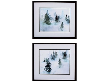 Paragon Landscapes Foggy Evergreens Wall Art Set of 2