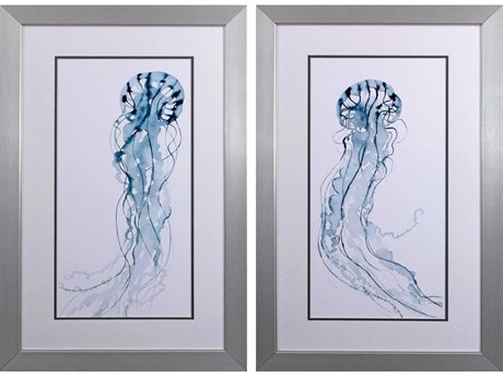 Paragon Waterside Deep Sea Jelly Wall Art Set of 2
