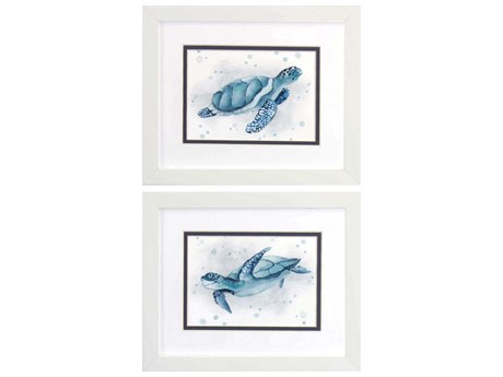Paragon Waterside Blue Turtle Wall Art Set of 2