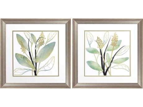 Paragon Florals Green Floral Wall Art Set of 2