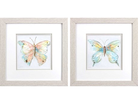 Paragon Florals Artful Butterfly Wall Art Set of 2