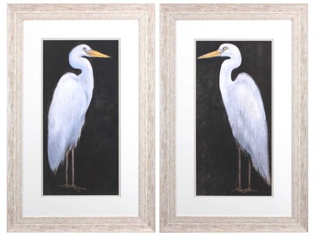 Paragon Waterside White Heron Wall Art Set of 2