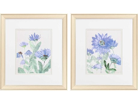 Paragon Florals Blue Blooms Wall Art Set of 2