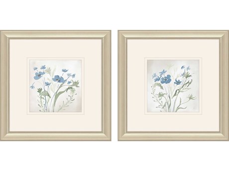 Paragon Florals Blue Wildflowers Wall Art Set of 2