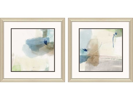 Paragon Abstract Aquamarine Whispers Wall Art Set of 2