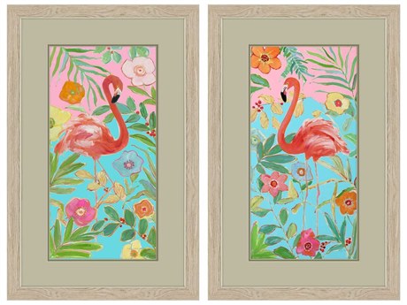 Paragon Animals Flamingo Sunset Wall Art Set of 2
