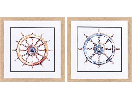Paragon Sporting Ships Wheel Wall Art Set of 2