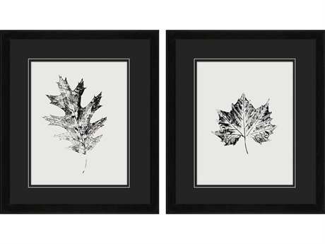Paragon Florals Black Print Leaf-II Wall Art Set of 2