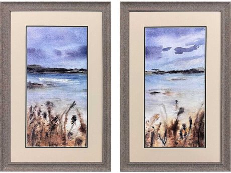 Paragon Waterside Cloudy Day Bay Wall Art Set of 2
