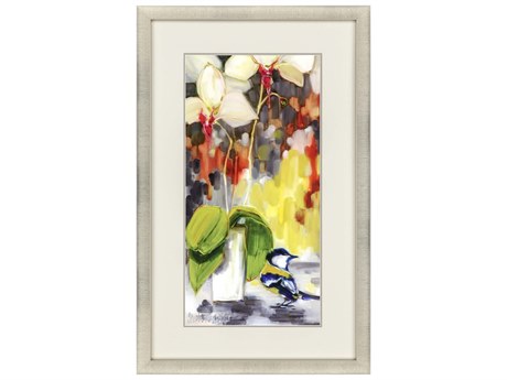Paragon Florals Chickadee with Orchid Wall Art