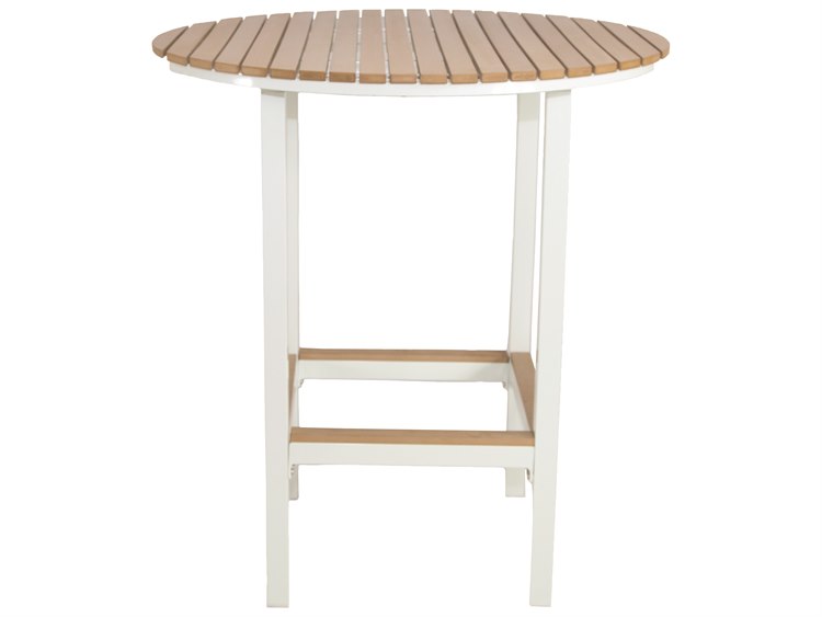Patio Heaven Riviera Round Bar Table White Riv Wtbtr