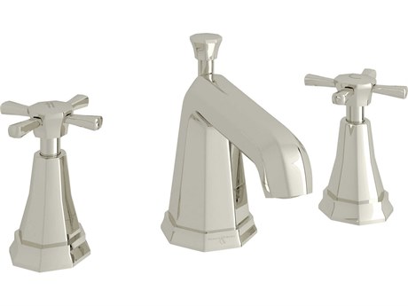 Perrin and Rowe Deco Polished Nickel Deco Widespread Lavatory Faucet