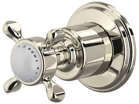 Perrin and Rowe Edwardian Polished Nickel Trim For Volume Controls And Diverters With Cross Handle