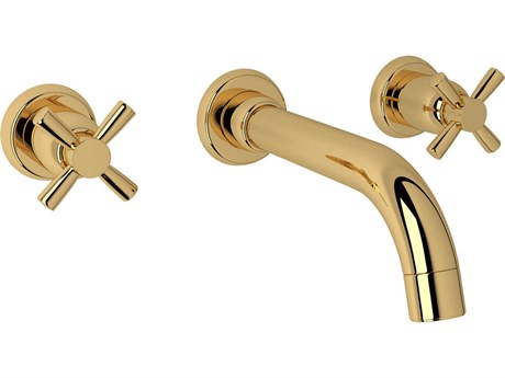 Perrin and Rowe Holborn English Gold Wall Mount Lavatory Faucet Trim