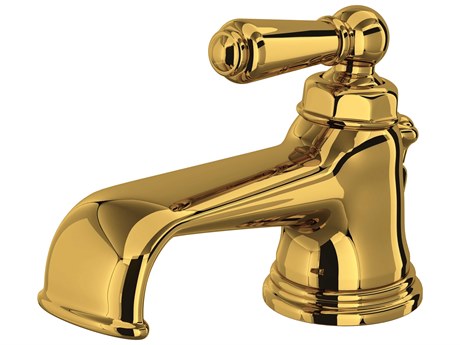 Perrin and Rowe Edwardian Unlacquered Brass Single Handle Lavatory Faucet