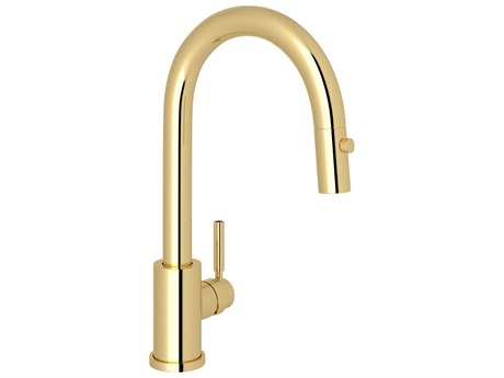 Perrin and Rowe Holborn Unlacquered Brass Pull-Down Bar/Food Prep Kitchen Faucet