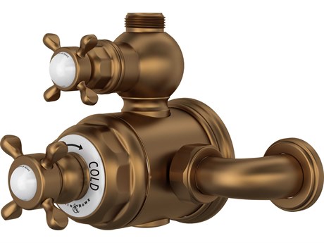 Perrin and Rowe Edwardian English Bronze Exposed Therm Valve with Volume and Temperature Control